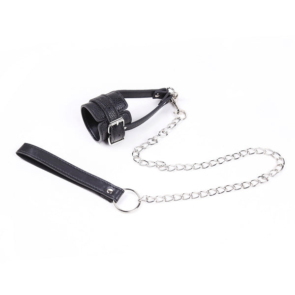 Anneaux péniens avec laisse en chaîne