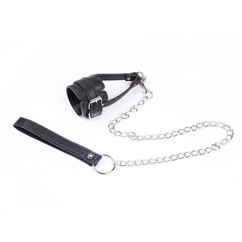 Anneaux péniens avec laisse en chaîne