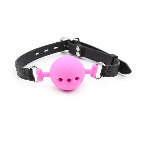 Mouth Ball Gag with  Silicone Black Pink Adult Sex Play