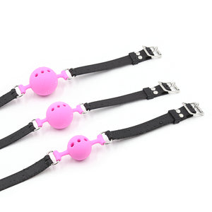 Mouth Ball Gag with  Silicone Black Pink Adult Sex Play