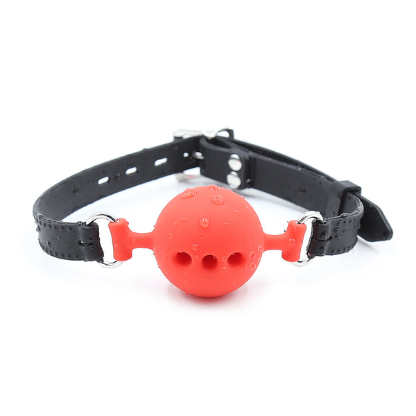 Mouth Ball Gag with  Silicone Black Red Adult Sex Play