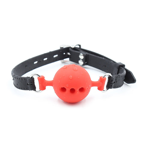 Mouth Ball Gag with  Silicone Black Red Adult Sex Play