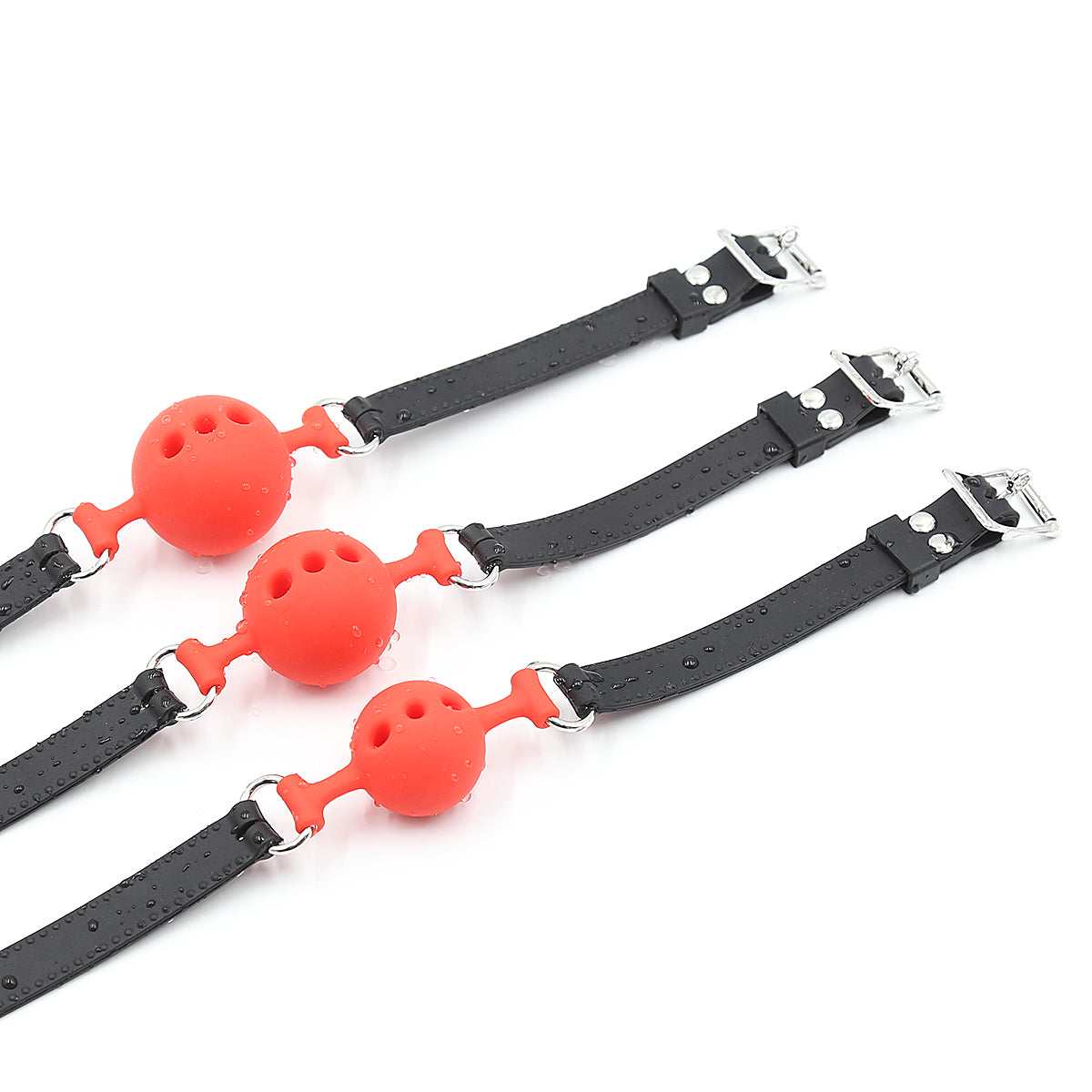 Mouth Ball Gag with  Silicone Black Red Adult Sex Play