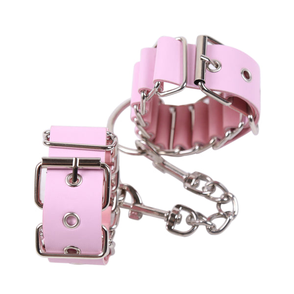 Menottes en PU avec accessoires de chaîne