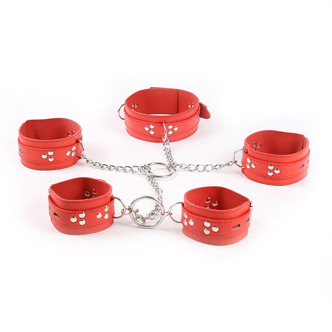 Neck Collar and Hogtie Restraints with Chain