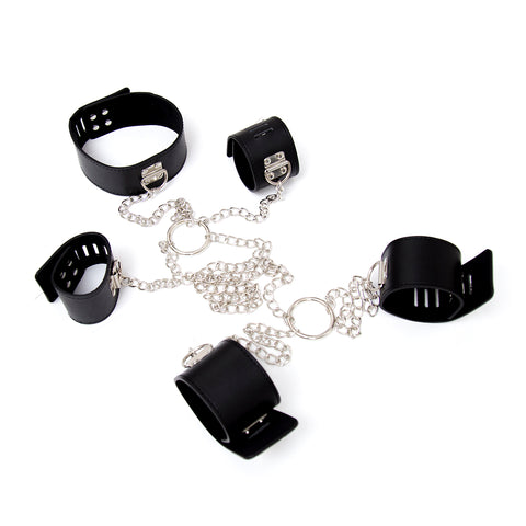 SM Neck Collar and Hogtie Restraints with Chain