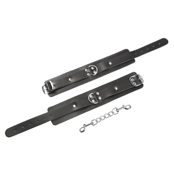 Menottes de cheville en cuir BDSM