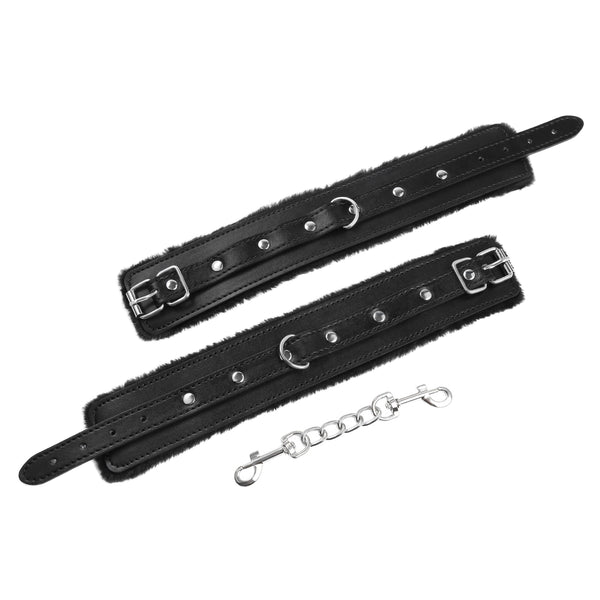 Attaches de cheville en cuir et fourrure