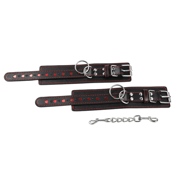 Menottes en PU avec accessoires de chaîne