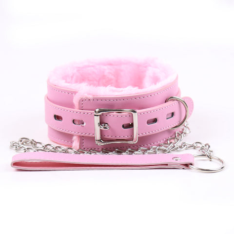 BDSM Fur Lined Collar Restraints