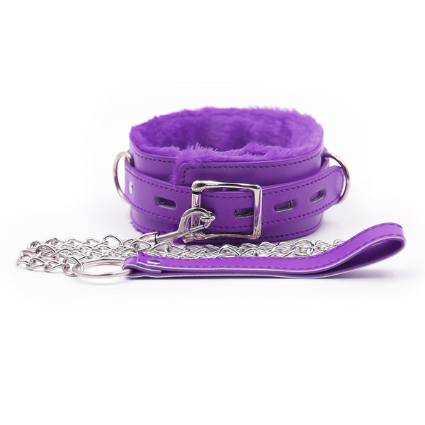 BDSM Fur Lined Collar Restraints