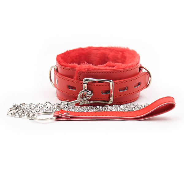 BDSM Fur Lined Collar Restraints
