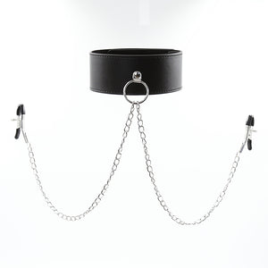 SM Neck Collar With Nipple Clamps