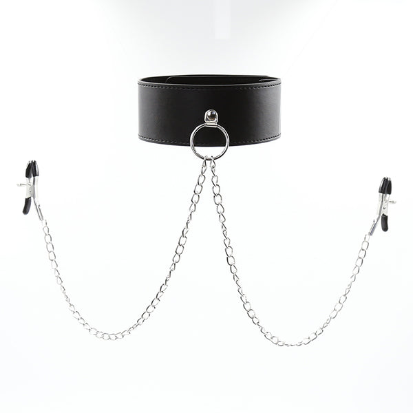 SM Neck Collar With Nipple Clamps