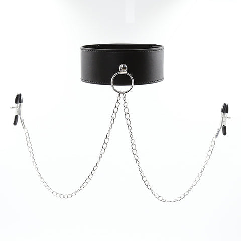 SM Neck Collar With Nipple Clamps