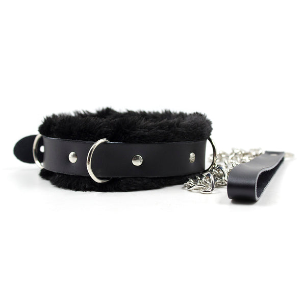 Bondage Collar With Chain Leash