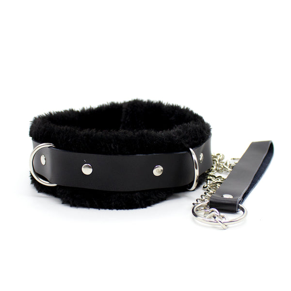 Bondage Collar With Chain Leash