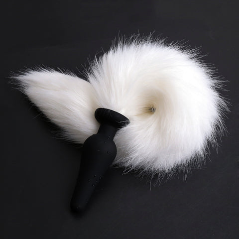 Faux Fur Rabbit Tail with Metal Anal Plug