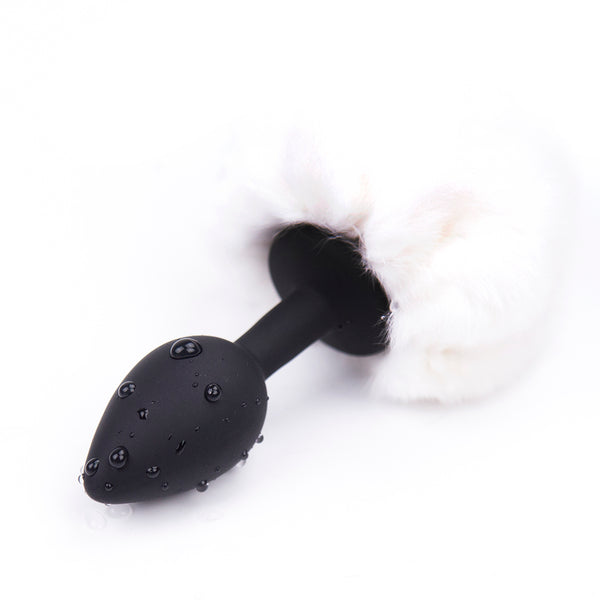 Faux Fur Rabbit Tail with Silicone Anal Plug