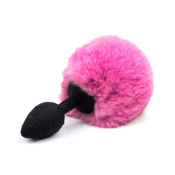 Faux Fur Rabbit Tail with Silicone Anal Plug