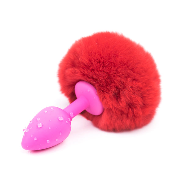 Faux Fur Rabbit Tail with Silicone Anal Plug