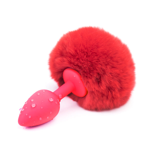 Faux Fur Rabbit Tail with Silicone Anal Plug