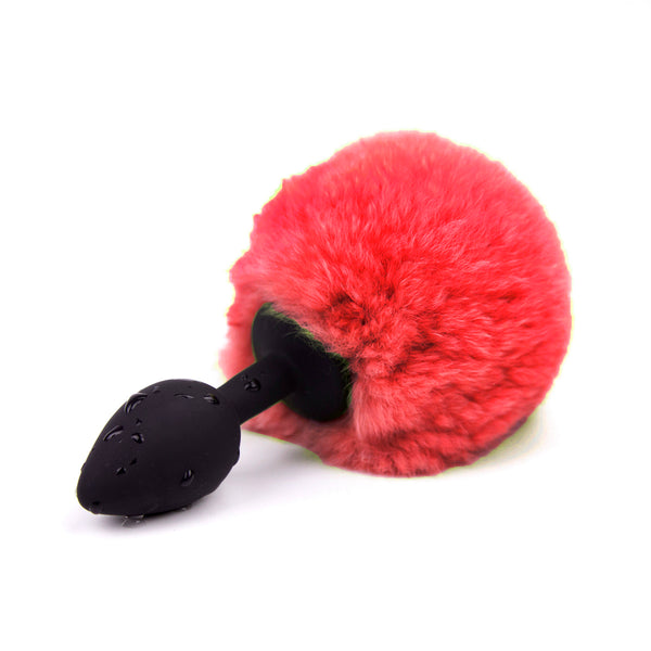 Faux Fur Rabbit Tail with Silicone Anal Plug