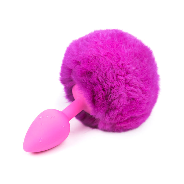 Faux Fur Rabbit Tail with Silicone Anal Plug