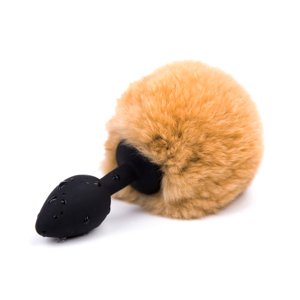 Faux Fur Rabbit Tail with Silicone Anal Plug