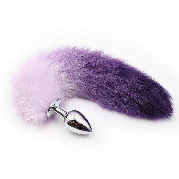 Faux Fur Fox Tail with Metal Anal Plug L