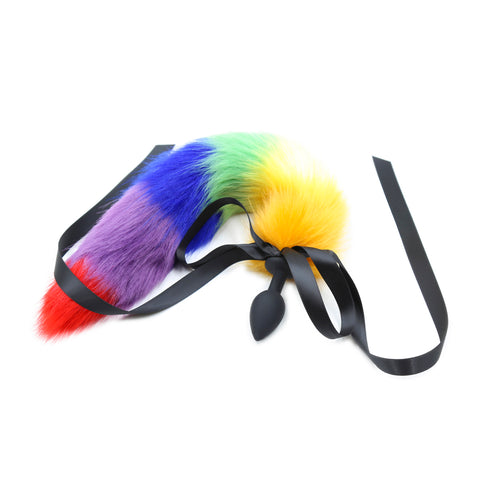 Faux Fur Fox Tail With Silicone Anal Plug