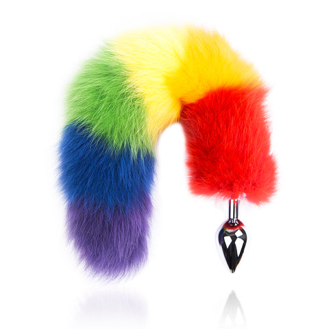 Faux Fur Fox Tail with Metal Anal Plug S
