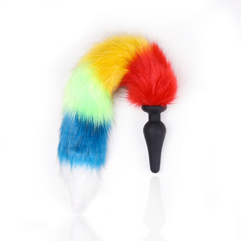 Faux Fur Fox Tail with Silicone Anal Plug