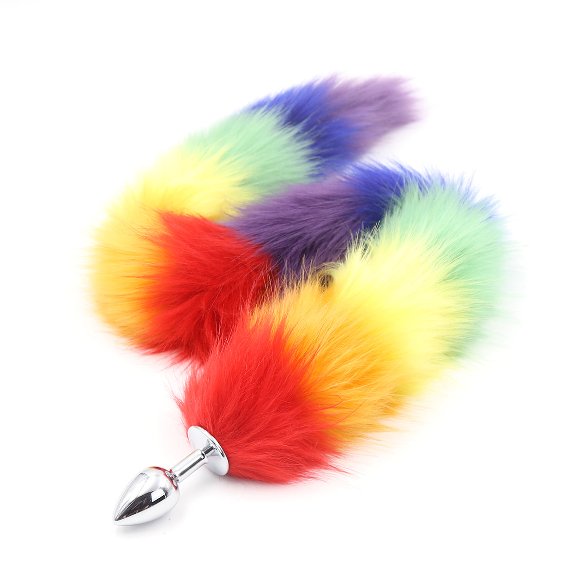 Long Faux Fur Fox Tail with Metal Anal Plug