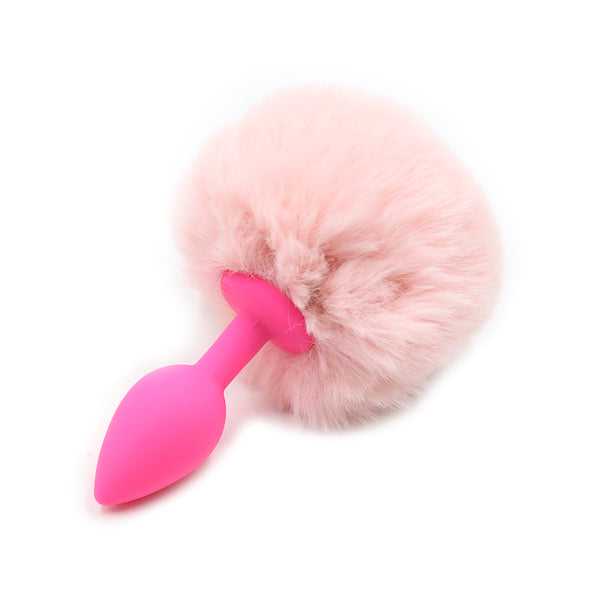 Faux Fur Rabbit Tail with Silicone Anal Plug