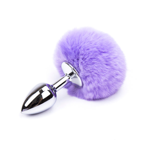 Faux Fur Rabbit Tail with Metal Anal Plug
