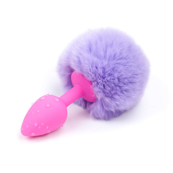 Faux Fur Rabbit Tail with Silicone Anal Plug