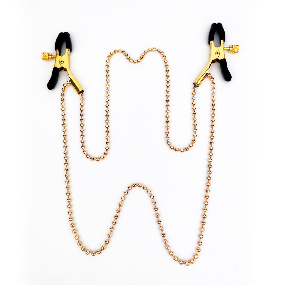 Nipples Clamps With Two Golden Chains For Women