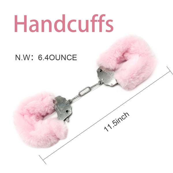 Ensemble de bondage BDSM 2 pièces, menottes, menottes de cheville et bandeau pour les yeux 