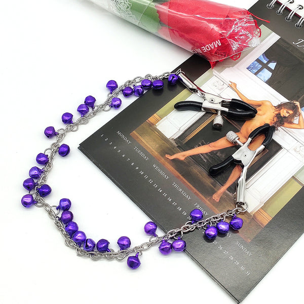 Purple Nipple Clamp with Chain