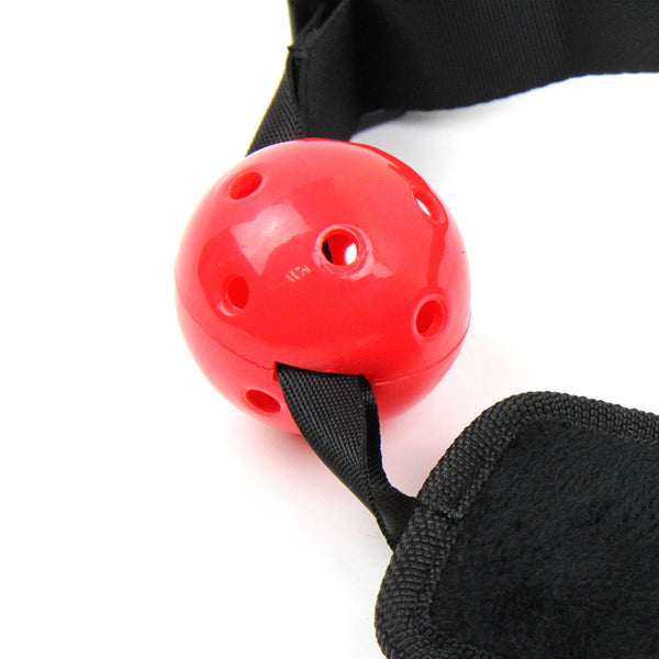 SM Ball Gag With Wrist Restraints Bondage Set