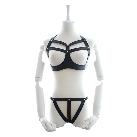 Open Strap Bikini  Enamel Leather SM Sex Play