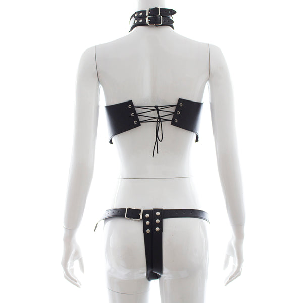 Lingerie de bondage en PU pour adultes SM