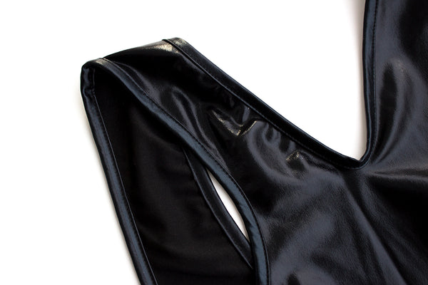 Lingerie sexy pour homme en cuir émaillé SM Play Toy