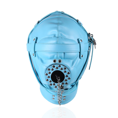 Fully Enclosed Hood SM Toys Sex Adult Confinement Haze Blue