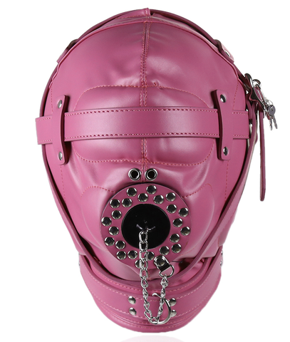 Dark Red Fully Enclosed Hood SM Toys Sex Adult Confinement