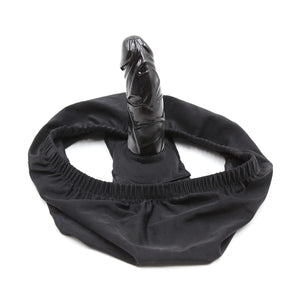 Slip avec gode en polyester TPR BDSM noir