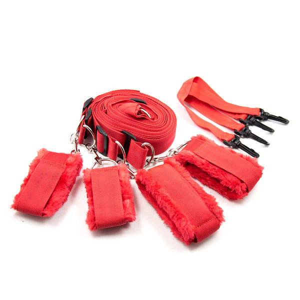 Long Velvet With Hog Tie Bed Bondage Restraints