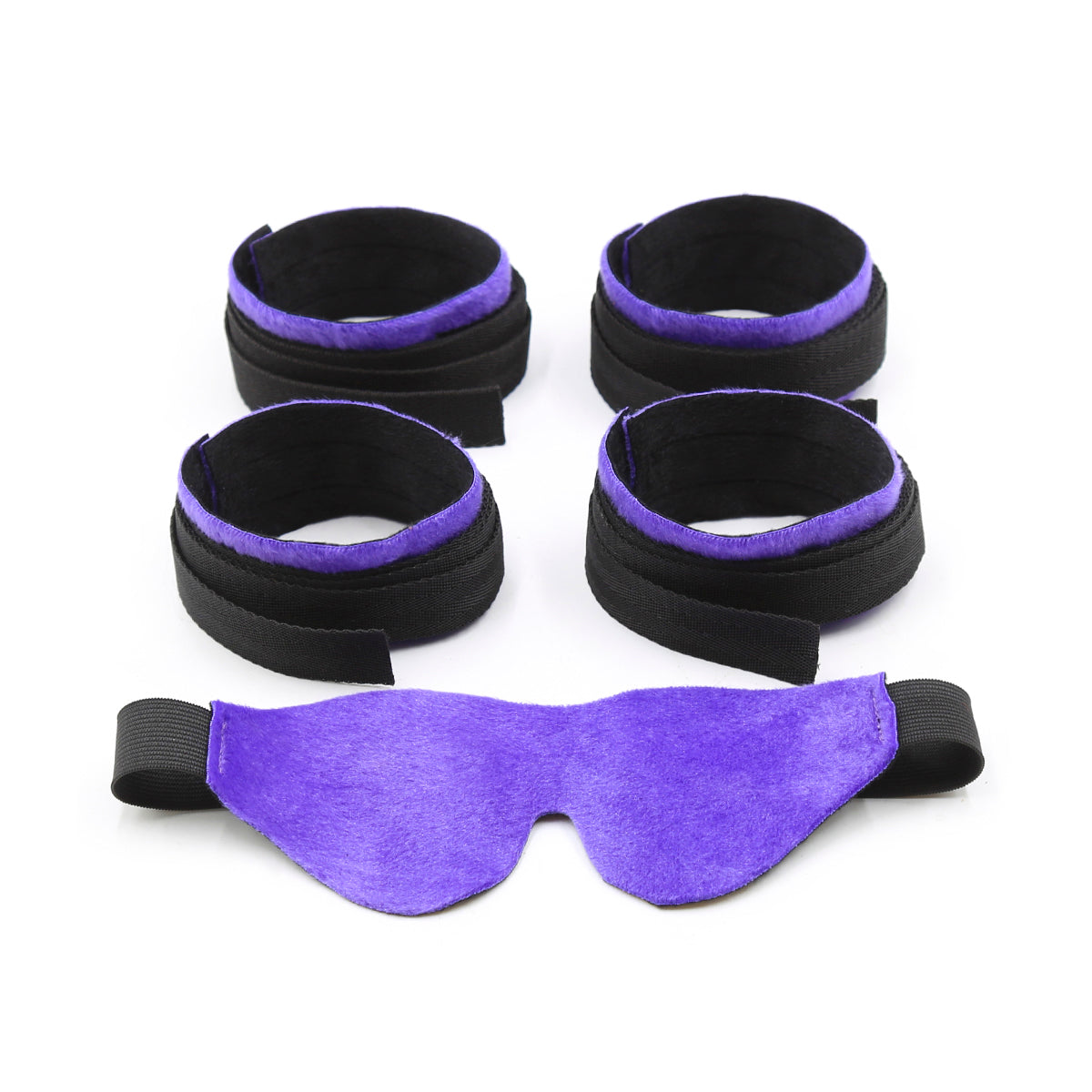 SM Polyester Blindfold Handcuff And Ankle Cuff