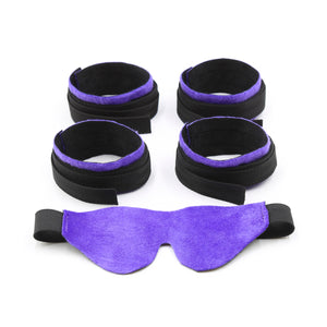 SM Polyester Blindfold Handcuff And Ankle Cuff